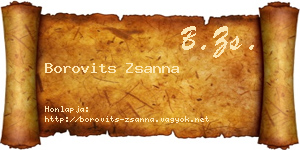 Borovits Zsanna névjegykártya